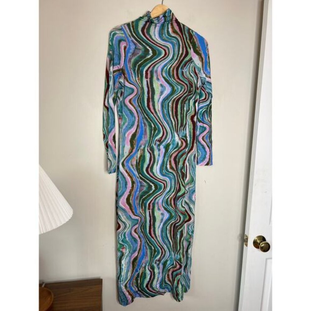 NEW Marie Oliver Paxton Turtleneck Long Sleeve Maxi Dress Multi Color Size: XS - Picture 2 of 7